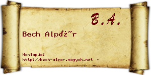 Bech Alpár névjegykártya